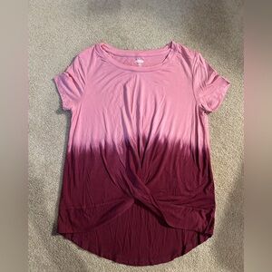 Old Navy Pink and Burgundy Ombre Short Sleeve Tee